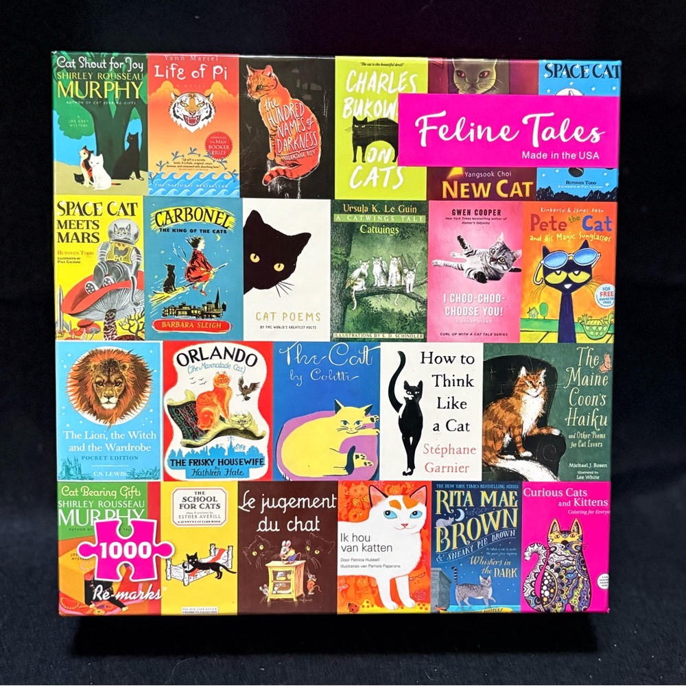 Re-Marks | "Feline Tales" 1000pc Jigsaw Puzzle - Complete, No Damage